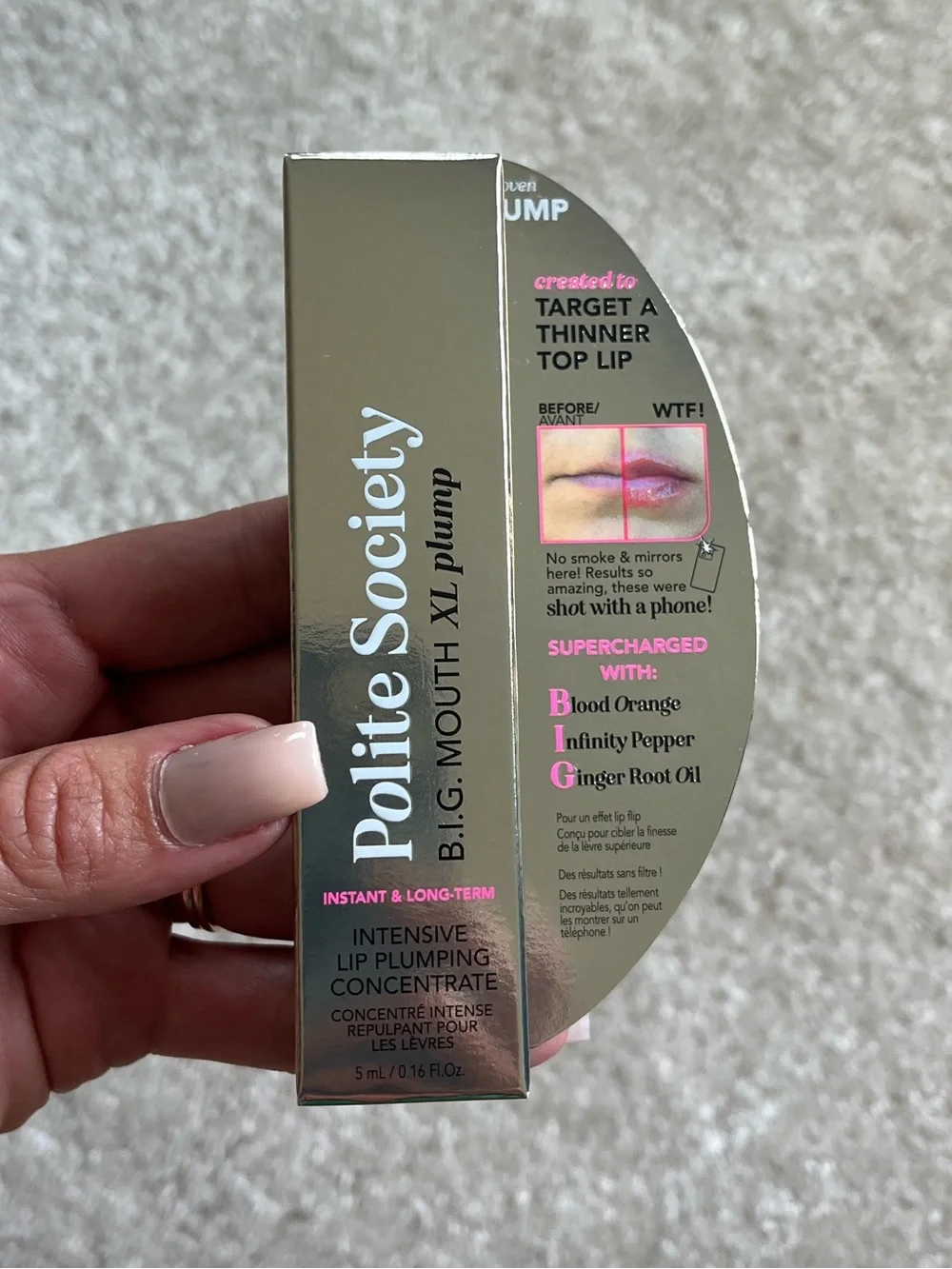 Polite Society Pink Quilted Makeup Bag with Lip Plumper and Setting Powder NWT